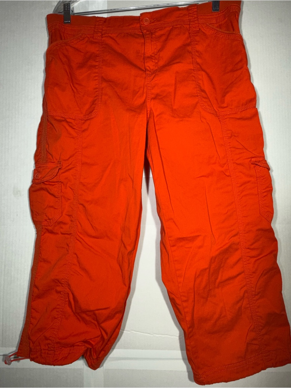 Style & Co Women's Utility Cargo Capri Pants | Orange | Size 16